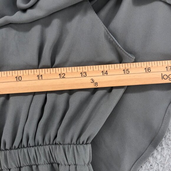 Show Me Your MuMu Dress Womens Medium Caitlin Ruffled Maxi Gray Cold Shoulder - Picture 7 of 11